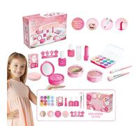 Ensemble De Maquillage pour Faire Semblant - 20 Pièces, Ensemble Cosmétique pour Tout-Petits, Jouet De Maquillage DIY | Kit De Beauté pour Filles De 3 À 5 Ans, Améliore Les Compétences Pratiques, Jeu