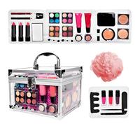 Ensemble de maquillage pour femme - Trousse de maquillage portable pour scène - Ensemble de pinceaux pour fard à paupières - Pour adolescents, voyage, théâtre, mariage, Halloween,