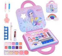 Ensemble de Maquillage pour Filles, Sûr et Non Toxique Coffret Maquillage Enfant, Lavable Jouets de Maquillage pour Enfants, Cadeau pour Anniversaire, Halloween, Noël pour Filles de 3 à 12 Ans