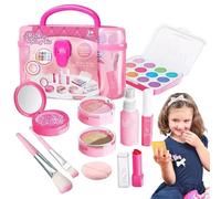 Ensemble de maquillage pour - Kit de coiffeuse cosmétique véritable, cas de beauté simulée non toxique | Princess Dress Up Cosmetic Play, boîte d'accessoires de maquillage portable pour fête
