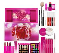Ensemble de maquillage pour le visage et les yeux, 21 pièces cosmétiques pour , mascara à lèvres longue durée, palette de fards à paupières vibrante, portable et adapté aux voyages