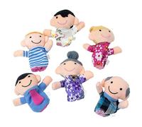 Ensemble de marionnettes à Doigt Mignon Style Membre de la Famille Heureuse en Peluche Douce bébé Histoire Heure marionnettes à Doigt pour Enfants, Spectacles, récréation, écoles 6 pièces/Ensemble mi