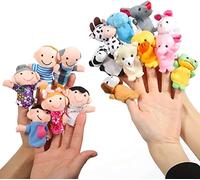 Ensemble de marionnettes à Doigt pour bébé 10 pièces Petit Animal marionnettes à Doigt et 6 pièces Ensemble de marionnettes à Doigt pour Les Membres de la Famille Jouets en Peluche pour Enfants