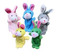 Ensemble De Marionnettes À Doigts De Lapin - Cinq Pièces en Peluche, Lapin Interactive, Mini Marionnettes À Main | Accessoires Éducatifs Et Créatifs pour Raconter des Histoires, Jeu De Rôle À L