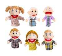 Ensemble De Marionnettes À Main Familiales - 6 Marionnettes De Jeu De Rôle en Peluche Douce, Jouets Imaginatifs pour Raconter des Histoires | Outil Pédagogique Préscolaire, Jeu De Rôle pour, M