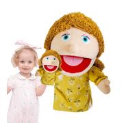 Ensemble de marionnettes familiales - Figure en Peluche de Grand-père, Douce réaliste | en Peluche à Bouche Mobile Confortable, Jeu de Jeu imaginatif Jouet d'apprentissage pour Les t
