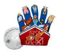 Ensemble de marionnettes gants pour enfants Get Ready : Old MacDonald's Farm 0,5 H x 8,5 L x 12 W