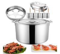 Ensemble de marmites à pâtes avec séparateur et panier à 5 passoires, ustensiles pour pâtes multi-pots, machine à spaghettis pour usage commercial et domestique, pour la famille
