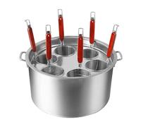 Ensemble de Marmites À Pâtes, Ensemble D'inserts pour Cuiseur À Pâtes avec Panier Passoire, Isolé Thermiquement Et Anti-brûlure, en Acier Inoxydable Et Facile À Nettoyer, Ensembles de Cuiseur 6 holes