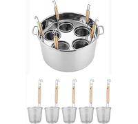 Ensemble de marmites à soupe en acier inoxydable avec séparateur et passoire pour une cuisson efficace des pâtes, des nouilles et des légumes dans les cuisines commerciales
