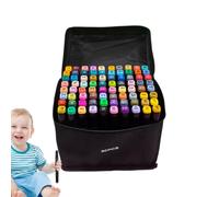 Ensemble de marqueurs à double pointe - Collection d'art permanent pour croquis à colorier, kit de stylos à dessin créatif, outils d'illustration au pinceau fin, étui de rangement portable |