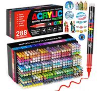 Ensemble de marqueurs acryliques 12-366 couleurs, marqueur pinceau acrylique imperméable, marqueur de peinture acrylique professionnel, fournitures d'art DIY 36 Colors