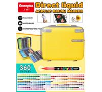 Ensemble de marqueurs acryliques Guangna 360 couleurs avec étui de voyage | Stylos de peinture professionnels pour artistes, toile, peinture sur roche 8101-360colors