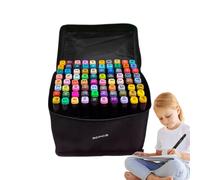 Ensemble de marqueurs artistiques - Ensemble de dessin, stylos visuels expressifs Twinpoints, outils de saturation des couleurs avec pointes souples | Ligne de détail pour ombrage