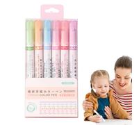 Ensemble de marqueurs courbes - 6 stylos surligneurs de couleur, marqueurs d'étude lisses, stylos à bordure créative, surligneurs multicolores | Accessoires pour dessin, prise de notes, fournitures de