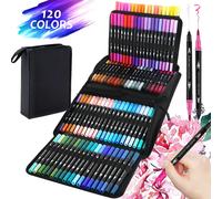 Ensemble de marqueurs d'art d'interconnexion pour la calligraphie, stylo pinceau, pointe pour touristes, dessin au crayon fin, fournitures d'art de peinture, 12/24/60/72100/120 couleurs 12pcs set