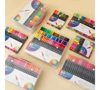 Ensemble de marqueurs de 12 à 120 couleurs, stylo pinceau à double pointe, peinture à pointe Fine, marqueurs d'art aquarelle pour fournitures de dessin artistique Manga 24 Colors-Black