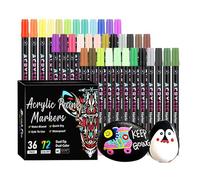 Ensemble de marqueurs de coloriage - stylos à encre acrylique à double pointe, 72 nuances vibrantes | Fournitures de dessin éducatives pour les adultes, outils d'art à flux lisse pour le lettr
