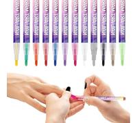 Ensemble de marqueurs de peinture à ongles 3D - 12 stylos d'art de couleurs, outils de dessin à pointe fine, kit de manucure à séchage rapide, fournitures de design créatif | Stylos de conception d'on