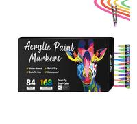 Ensemble de marqueurs de peinture acrylique à double pointe, 96/120/168 couleurs, stylos à base d’eau à séchage rapide pour peinture sur roche, céramique, bois, toile et plastique pour loisirs