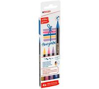 Ensemble de Marqueurs Edding 1340 Brush Multicouleur Paillettes Coffret 4 Piè