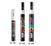 Ensemble De Marqueurs Posca, Stylo De Peinture Acrylique En Continu, Peinture Graffiti À Séchage Rapide, Mélange Blanc 3pcs