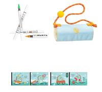 Ensemble de marqueurs professionnels double couleur avec étui de transport portable comprenant 12 / 18 / 24 stylos pigmentaires pour artistes Marqueurs professionnels à séchage rapide avec livre