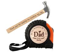 Ensemble de marteau à mesurer à ruban personnalisé pour papa, personne ne mesure à vous, ruban à mesurer de papa en bois personnalisé pour la fête des pères, cadeaux pour grand-père