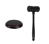 Ensemble de marteaux juge en hêtre, maillet bois noir, bloc sonore for réunions, cérémonies, événements juridiques, accessoire judiciaire Pour Vente Aux Enchères