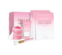 Ensemble de Masques Collagène, Including Creme Collagene Visage, Masque de Nuit au Collagène, 5 pièces Masque Collagene Visage, Deeply Hydrates & Firming & Glowy, Reduce Sagging & Wrinkle