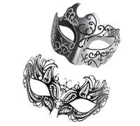 Ensemble de masques de bal masqué pour couple | Bandeau rétro en dentelle - Ensemble de masques scintillants pour les vacances pour performance sur scène
