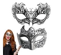 Ensemble de masques de bal masqué pour couple, masque pour les yeux en dentelle, masques de mascarade scintillants, accessoires de cosplay, masque de carnaval, accessoires de costume de couple, masque