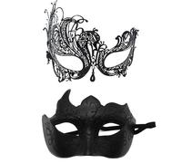 Ensemble de masques de mascarade pour couple, ensemble de masques de mascarade, bandeau rétro en dentelle pour les yeux, ensemble de masques scintillants, accessoires de vacances pour les spectacles