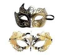 Ensemble de masques de mascarade pour couple - Masque pour les yeux en dentelle, couvre-visages pour elle et lui, masques de costume à paillettes avec un design élégant | Fournitures de fête pour femm