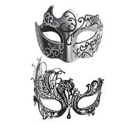 Ensemble de masques de mascarade pour couple - Masque pour les yeux en dentelle, couvre-visages pour elle et lui, masques de costume à paillettes avec un design élégant | Fournitures de fête pour femm