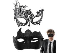 Ensemble de masques de mascarade pour couple, masques en dentelle pour hommes et femmes | Ensemble de masques en dentelle pour lui et elle, accessoires de déguisement pour bal de promo, carnaval, dent