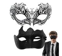 Ensemble de masques de mascarade pour couples, masque pour les yeux en dentelle, ensemble de masques de costume scintillants, accessoires de vacances pour performance sur scène