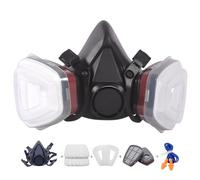 Ensemble de masques réutilisables pour peinture, gaz, poussière, polissage à la machine, vapeurs organiques avec filtre en coton pour taches, pulvérisation de voiture, ponçage et coupe, bricolage et