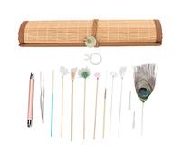 Ensemble de Massage pour Enlever le Cérumen, 8 Bâtons de Plumes pour Soulager la Fatigue, Ensemble de Massage Professionnel pour le Nettoyage des Oreilles, Kit de Plumes Propres,