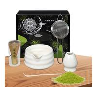 Ensemble de matcha authentique: kit de boule en bambou 5 pièces, accessoires traditionnels de support de bol à matcha, outil professionnel de fabrication de thé matchas | Kit de combat de matchas