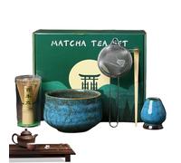 Ensemble de matcha, fouet à matcha - Ensemble de 5 pièces pour matcha - Bol à matcha et fouet - Kit de démarrage à matcha 5 pièces avec bol à matcha et fouet - Accessoires à matcha pour la famille