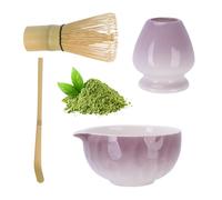 Ensemble de matcha violet avec bec verseur, mélangeur et support, cuillère à matcha, set de thé pour les amateurs de thé