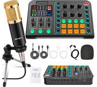 Ensemble de matériel de Podcast,Microphone à condensateur avec trépied et Table de mixage Audio Professionnelle