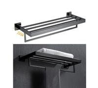 Ensemble de matériel de salle de bain, acier inoxydable, porte-serviettes noir, 005fb