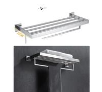 Ensemble de matériel de salle de bain, acier inoxydable, porte-serviettes noir, 005fw