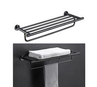 Ensemble de matériel de salle de bain, acier inoxydable, porte-serviettes noir, 005YB