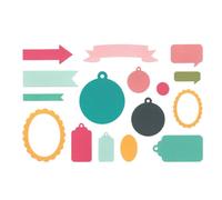 Ensemble de matrices Sizzix Thinlits, bannières, étiquettes et étiquettes par Sizzix, 16 matrices de découpe en métal