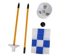 Ensemble de mâts de golf pour putting green, accessoire d'entraînement professionnel amovible avec drapeau à grille bleu blanc pour la pratique du golf en intérieur et en