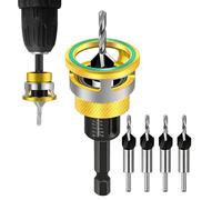 Ensemble de Mèches à Fraiser pour le Travail du Bois - Accessoire de douille de mandrin ajustable | Fraises À Chanfreiner Pour Bois | Pour l'outillage électrique, l'automobile, la construction, la séc