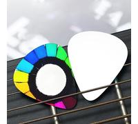 Ensemble de médiators de guitare à motifs cercles colorés - (fin/moyen/épais), largement compatible avec tous les types d'instruments à cordes,